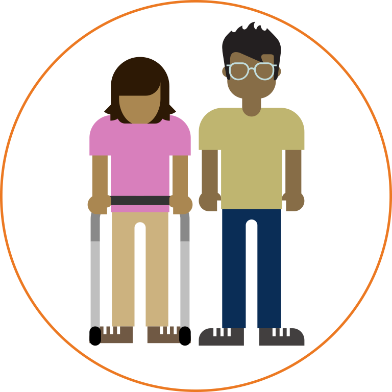 person with a visible disability, other person with unvisible disability